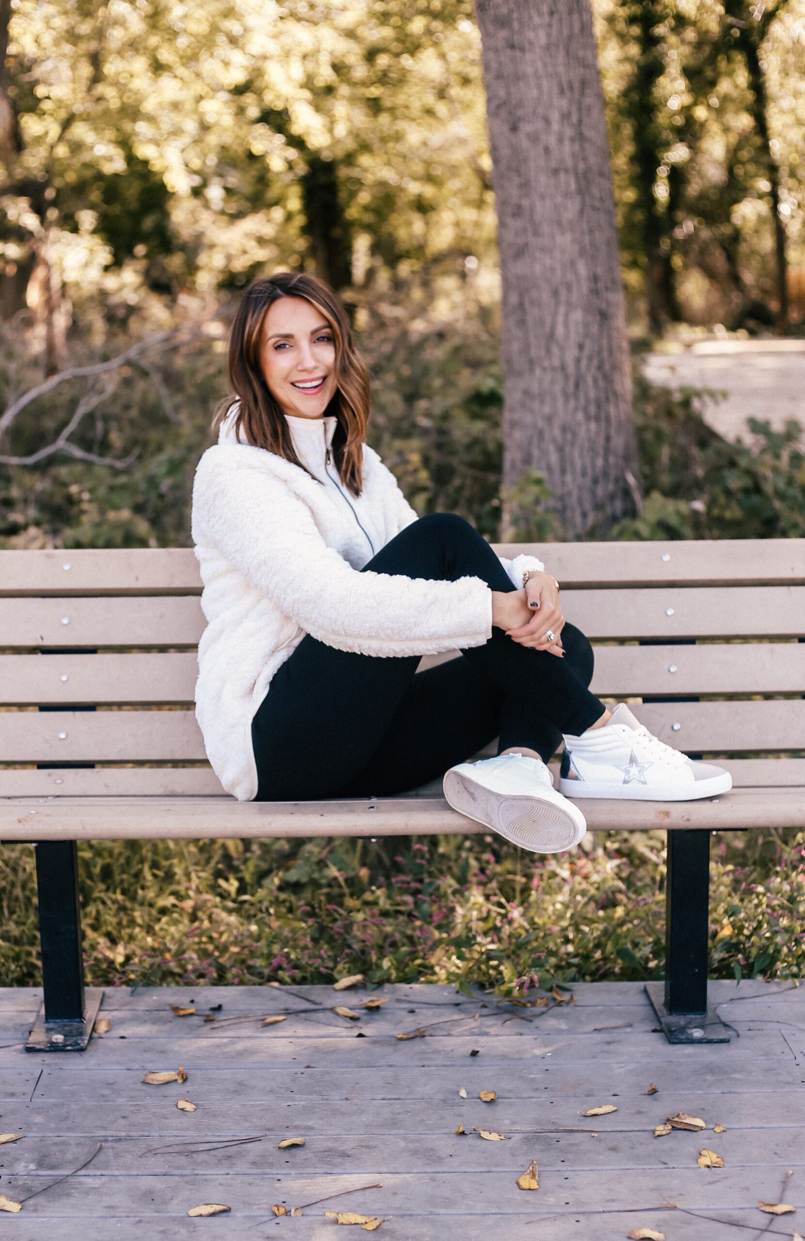 fall outfit with walmart sherpa and jeggings