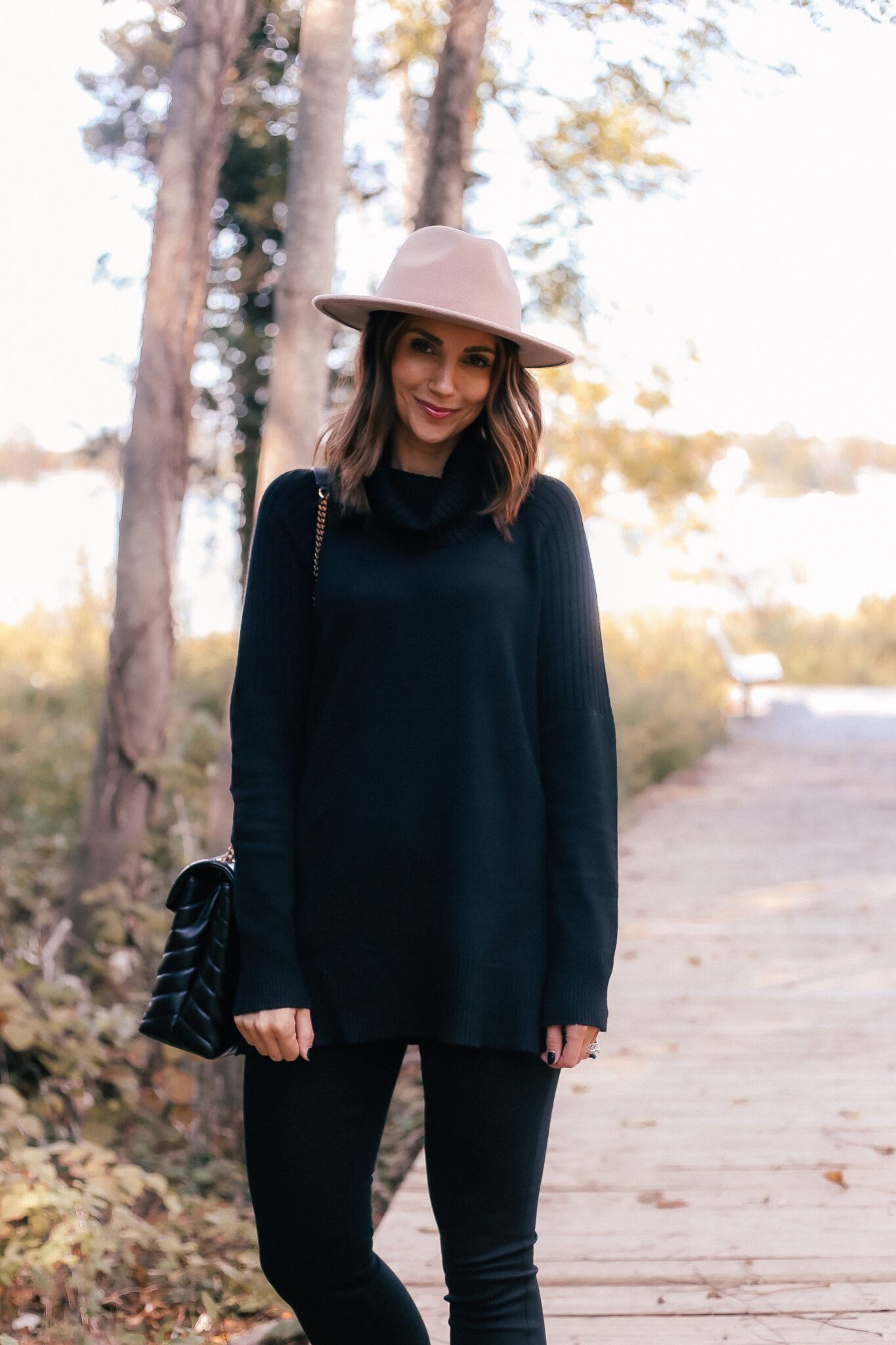 walmart black sweater,walmart hat, fall affordable outfit