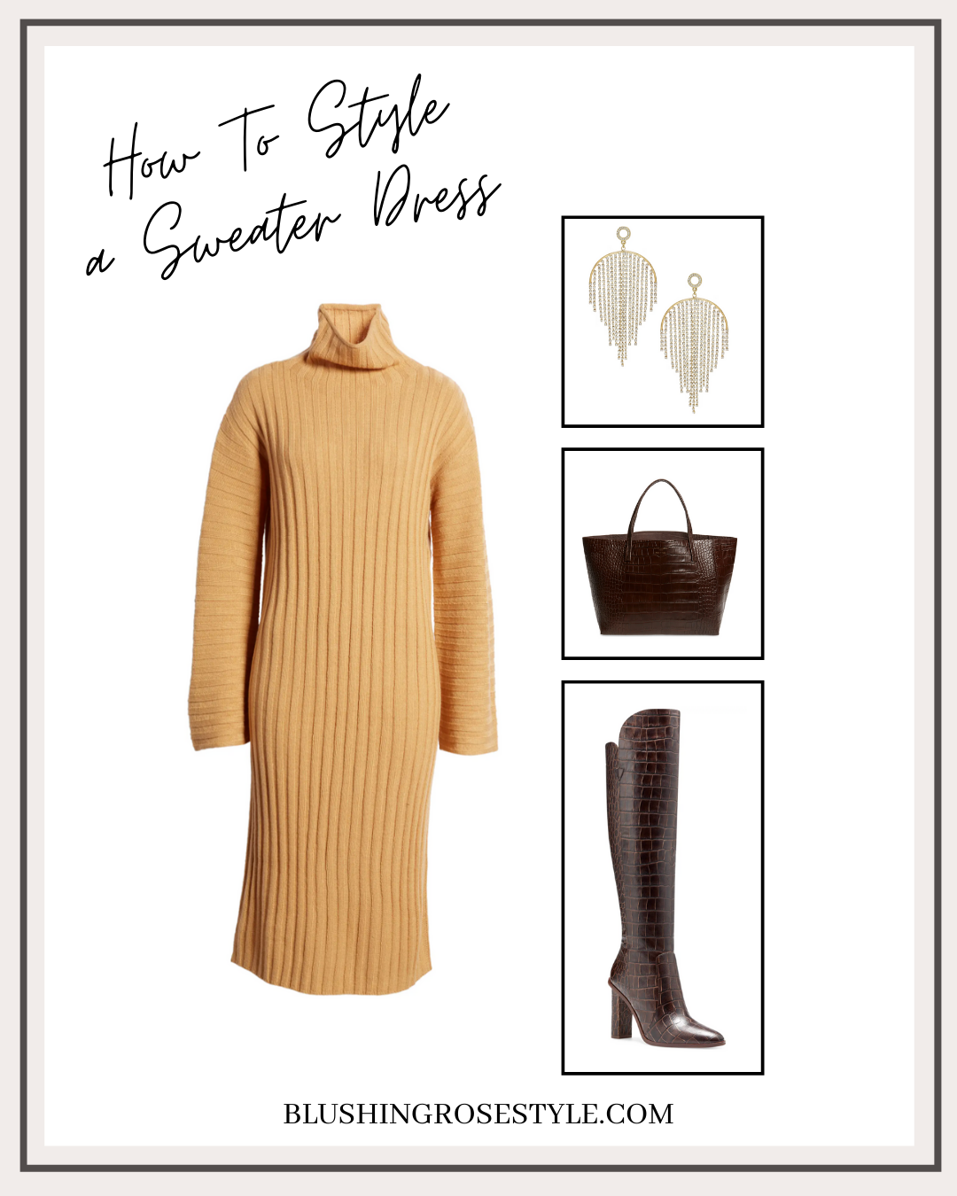 outfit idea with sweater dress