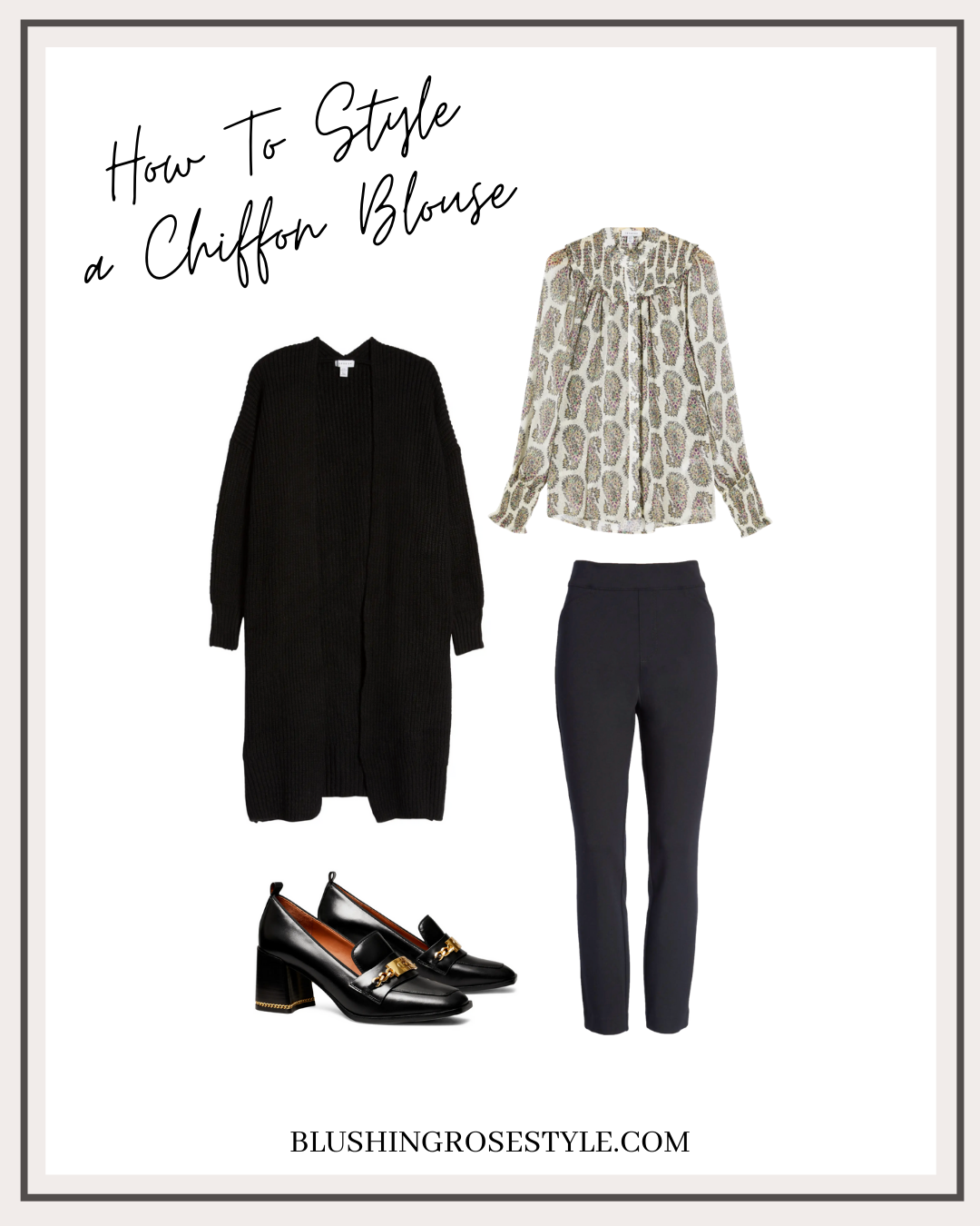 how to style chiffon blouse, workwear option