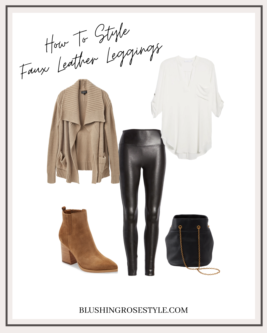 Faux Leather Leggings Outfit Idea