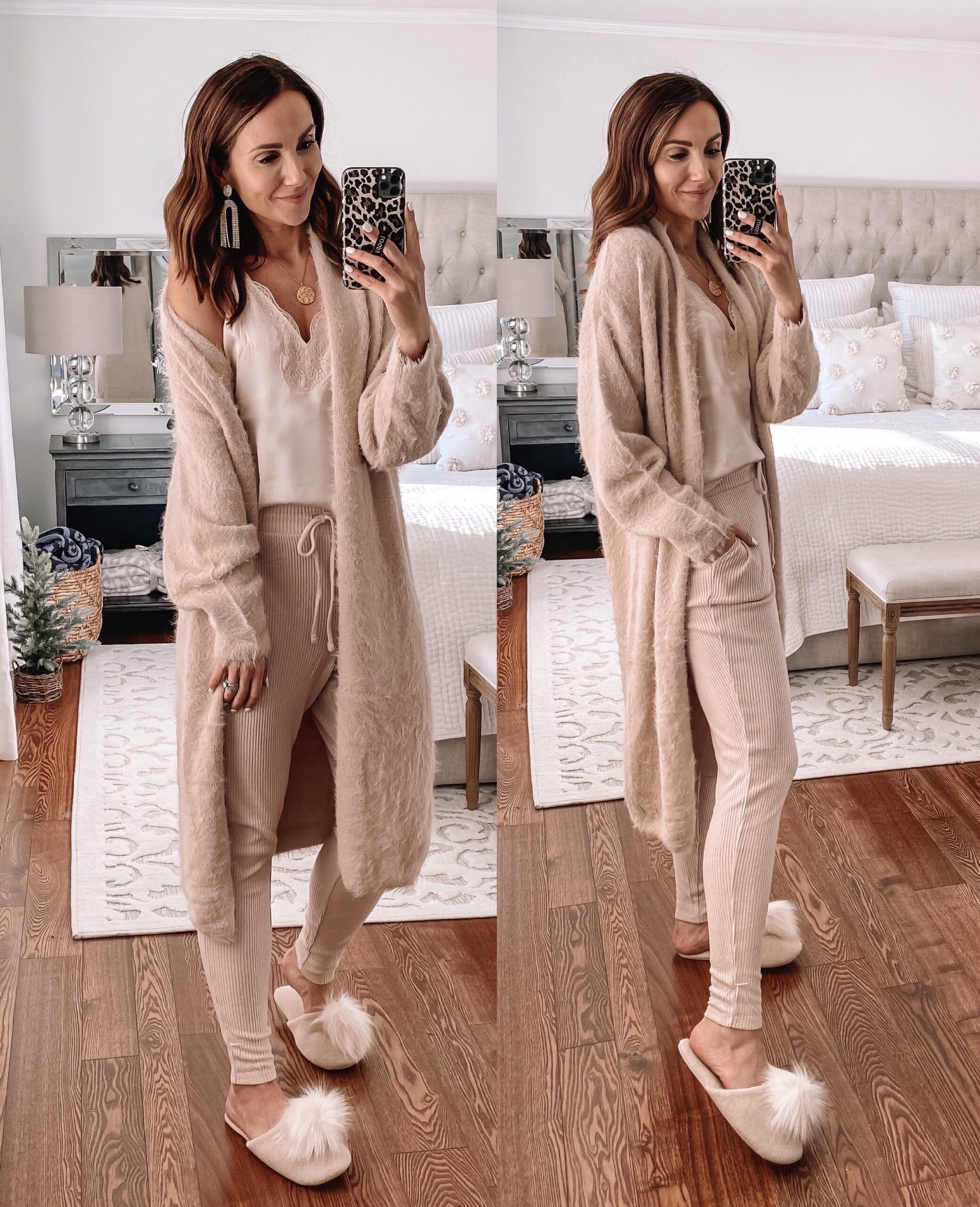 cardigan, cami and joggers