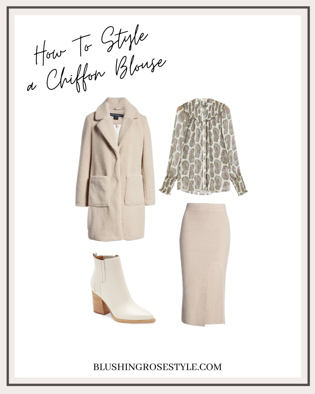 How to style pattered chiffon blouse