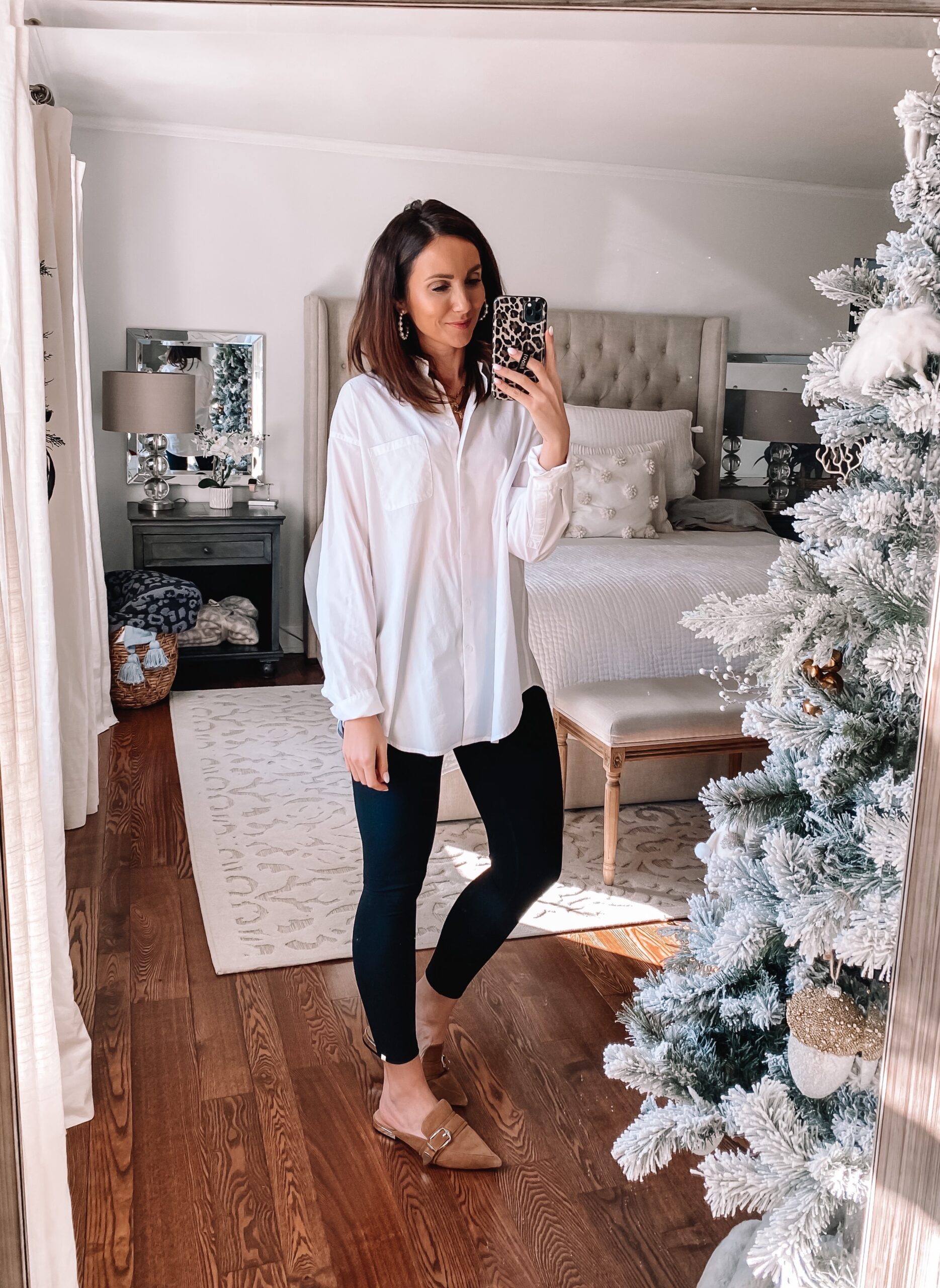 boyfriend shirt with leggings