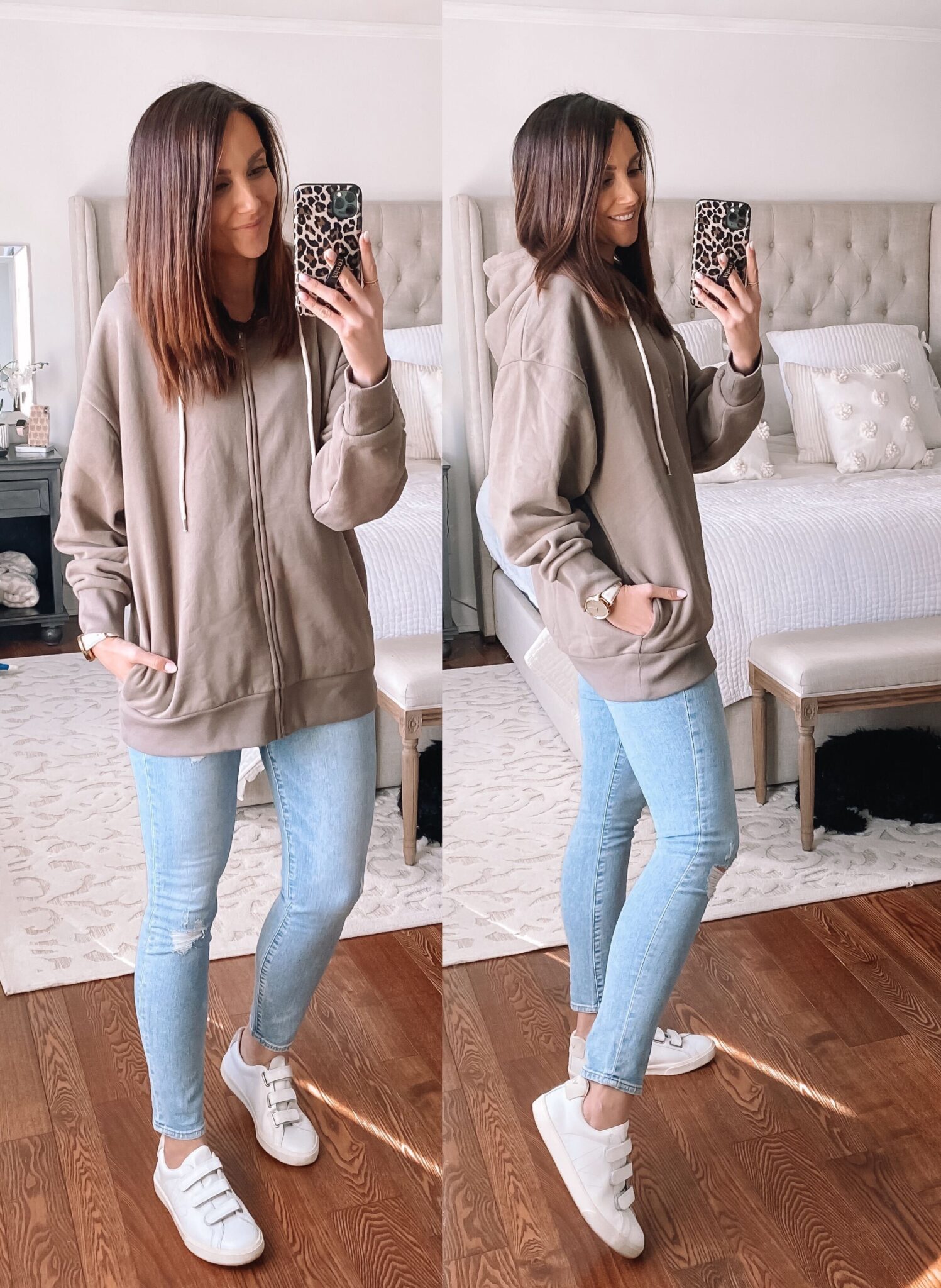 casual style, gap jeans, oversized sweatshirt