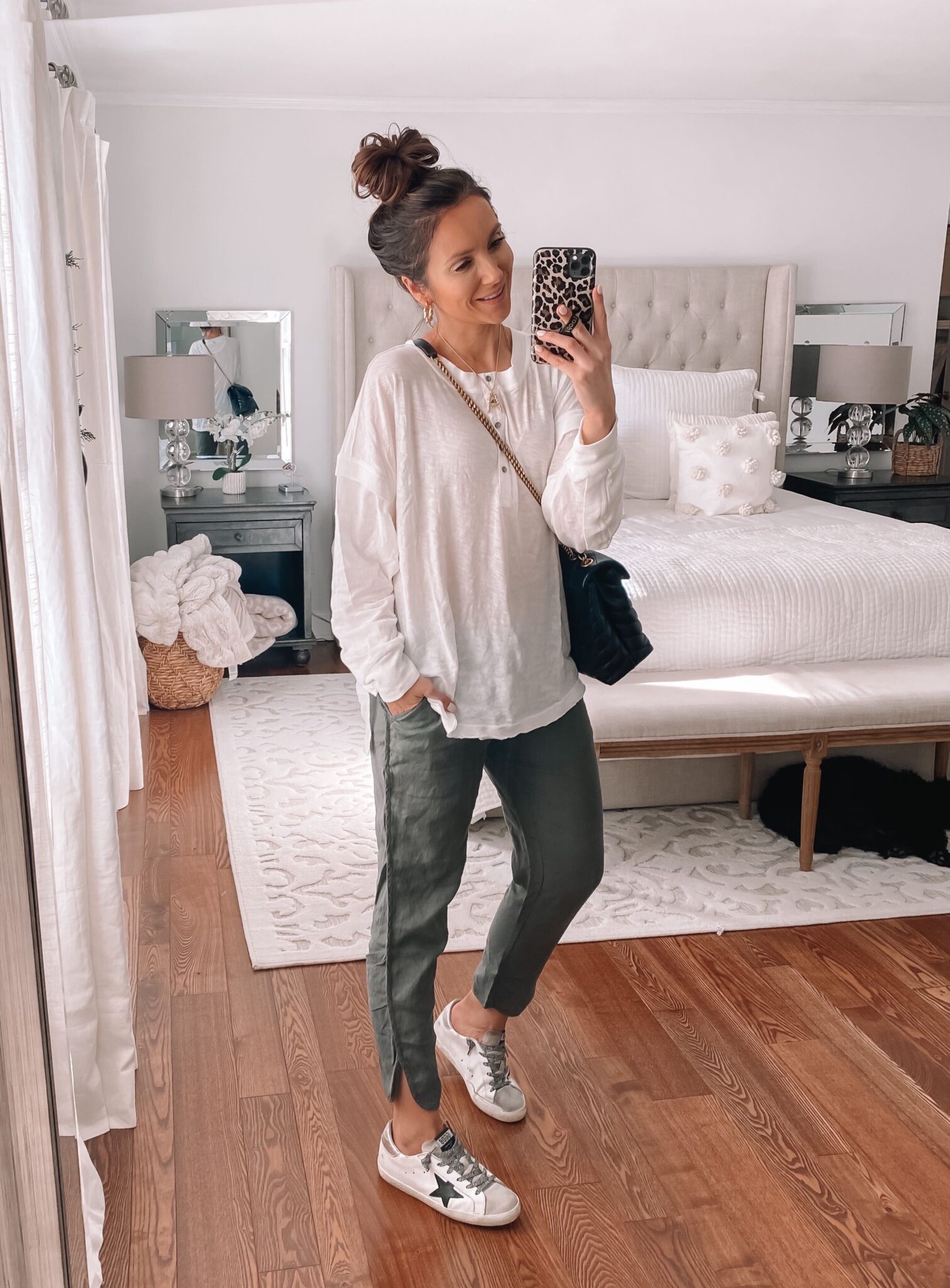spring outfit, casual outfit, linen pants