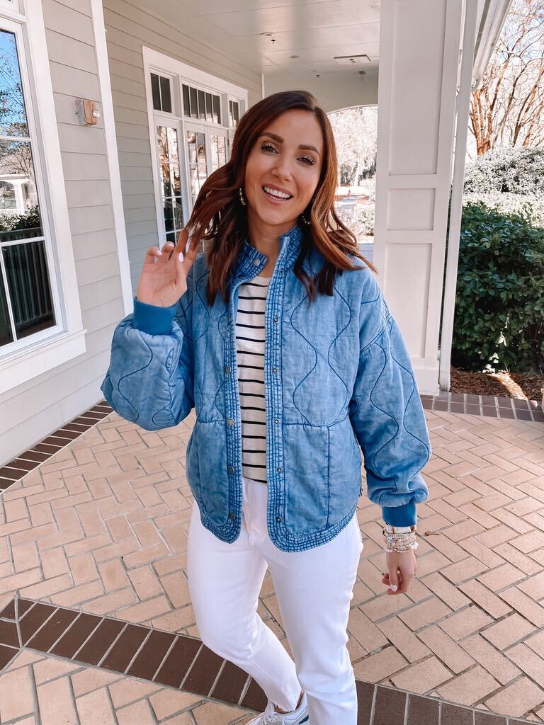 chambray quilted jacket