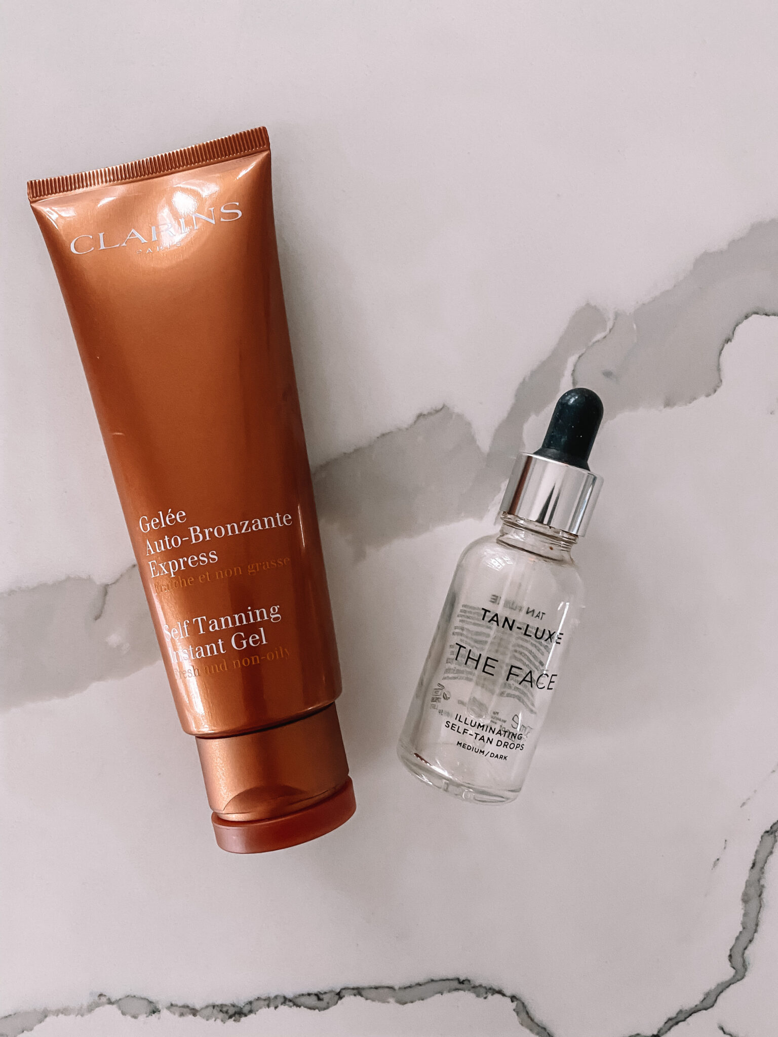 clarins self tanner, luxe drops self tanner