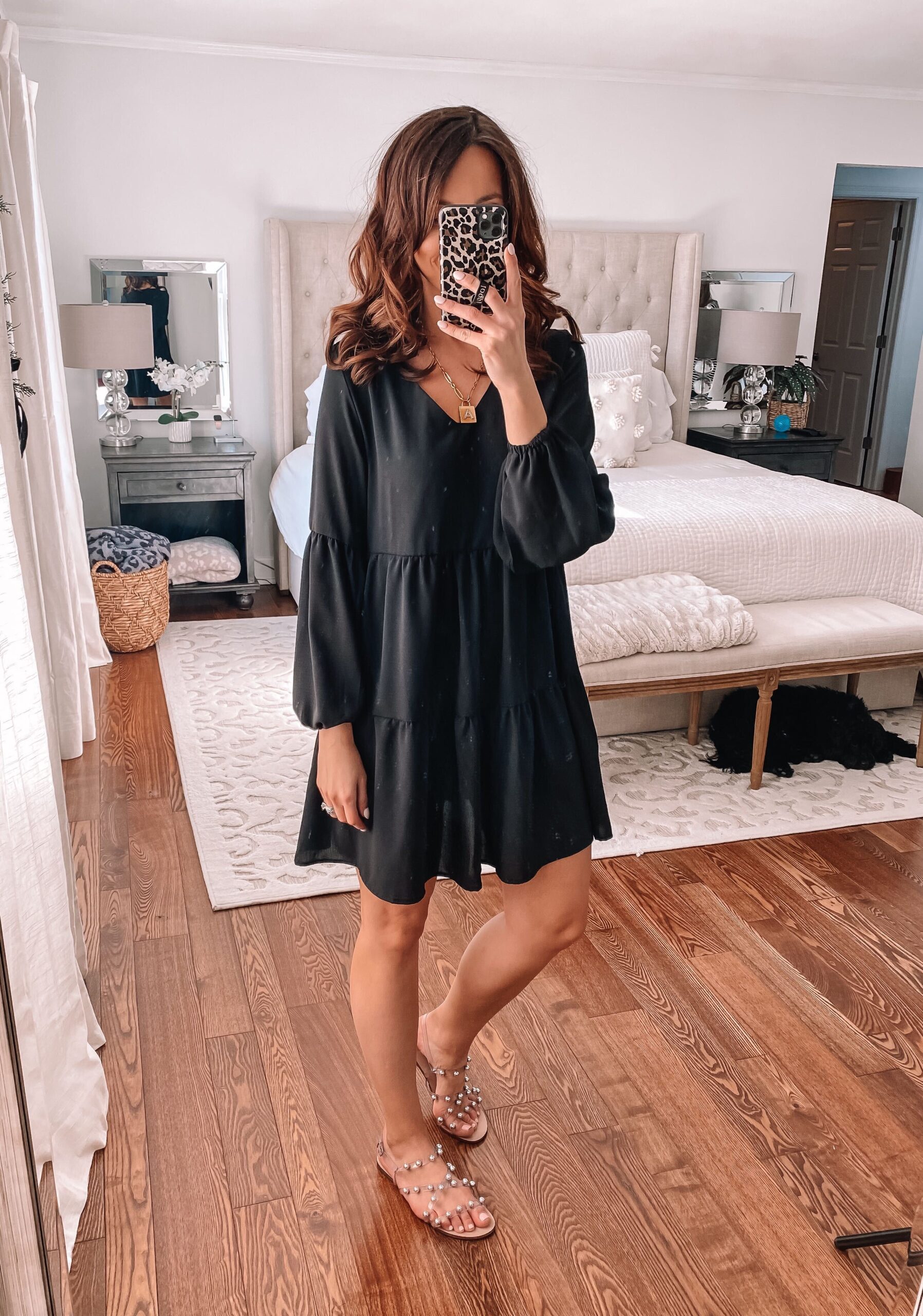 amazon tiered black dress