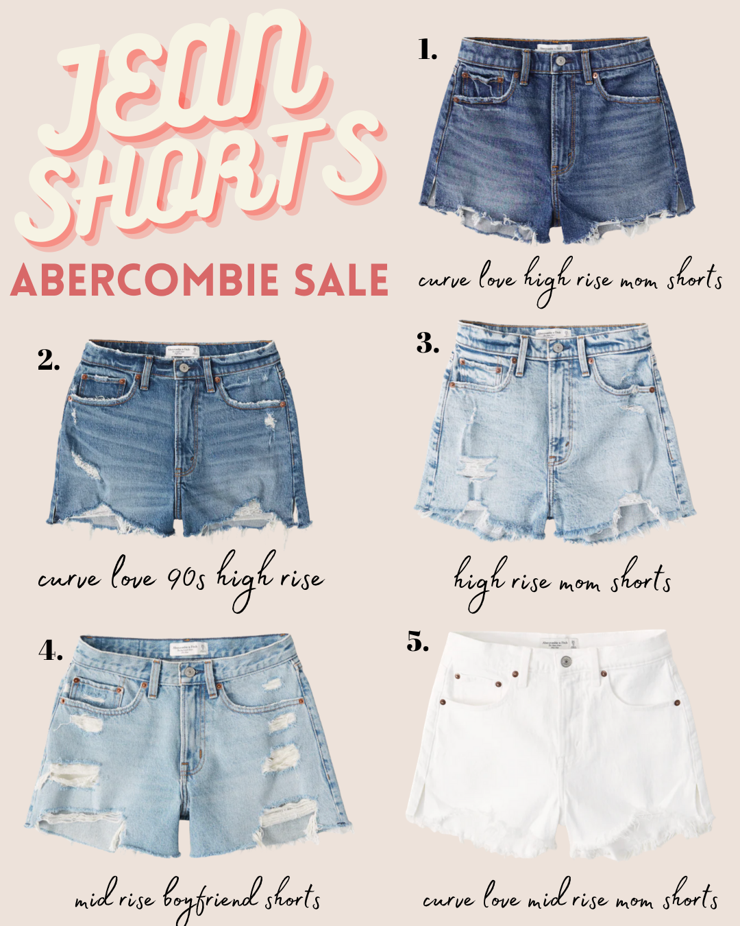 abercrombie denim shorts on sale