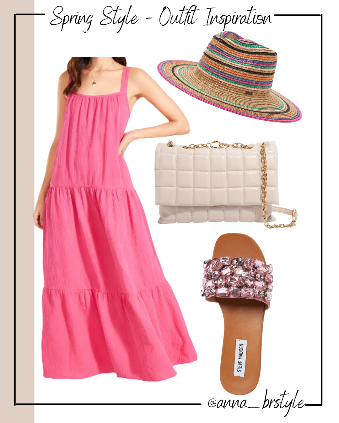 spring dress, spring outfit, pink maxi dress