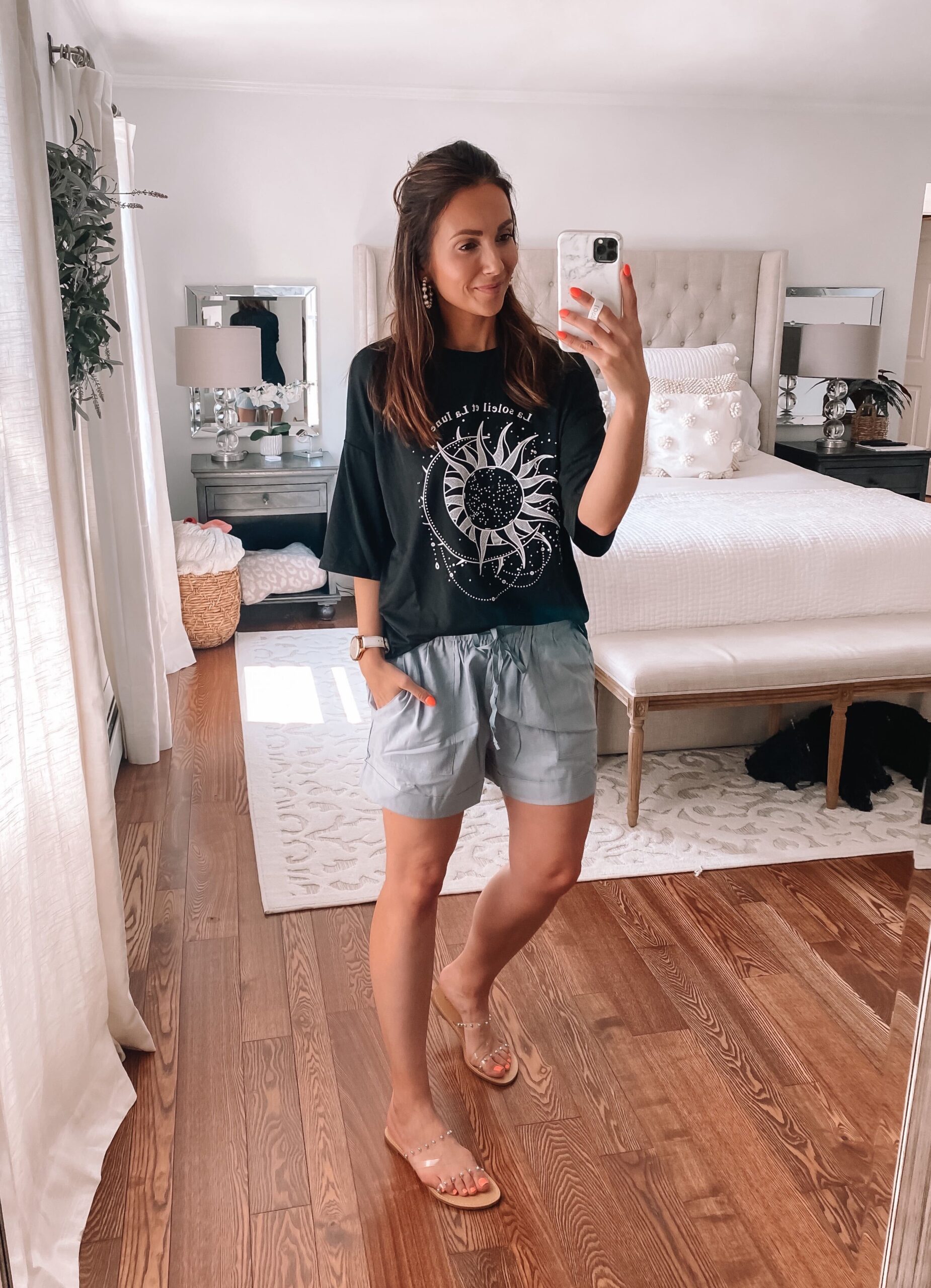 amazon tee and amazon shorts, amazon fashion