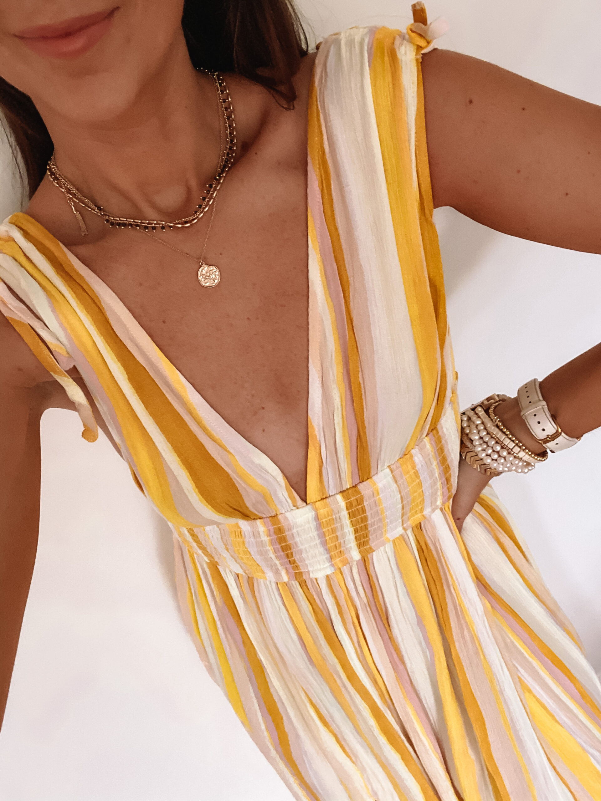 forever 21 yellow stripe dress