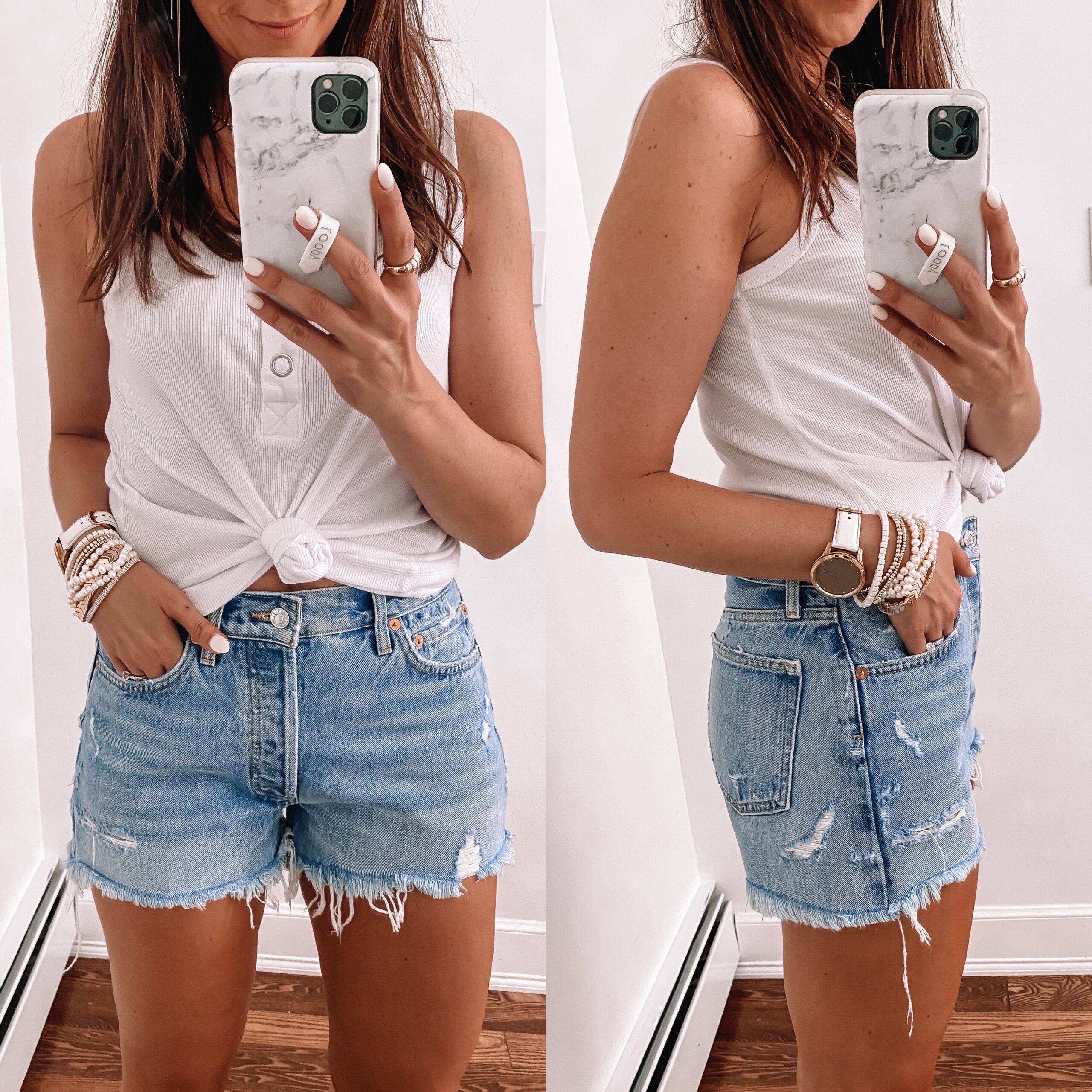 Agolde Denim Shorts Review - Blushing Rose Style Blog