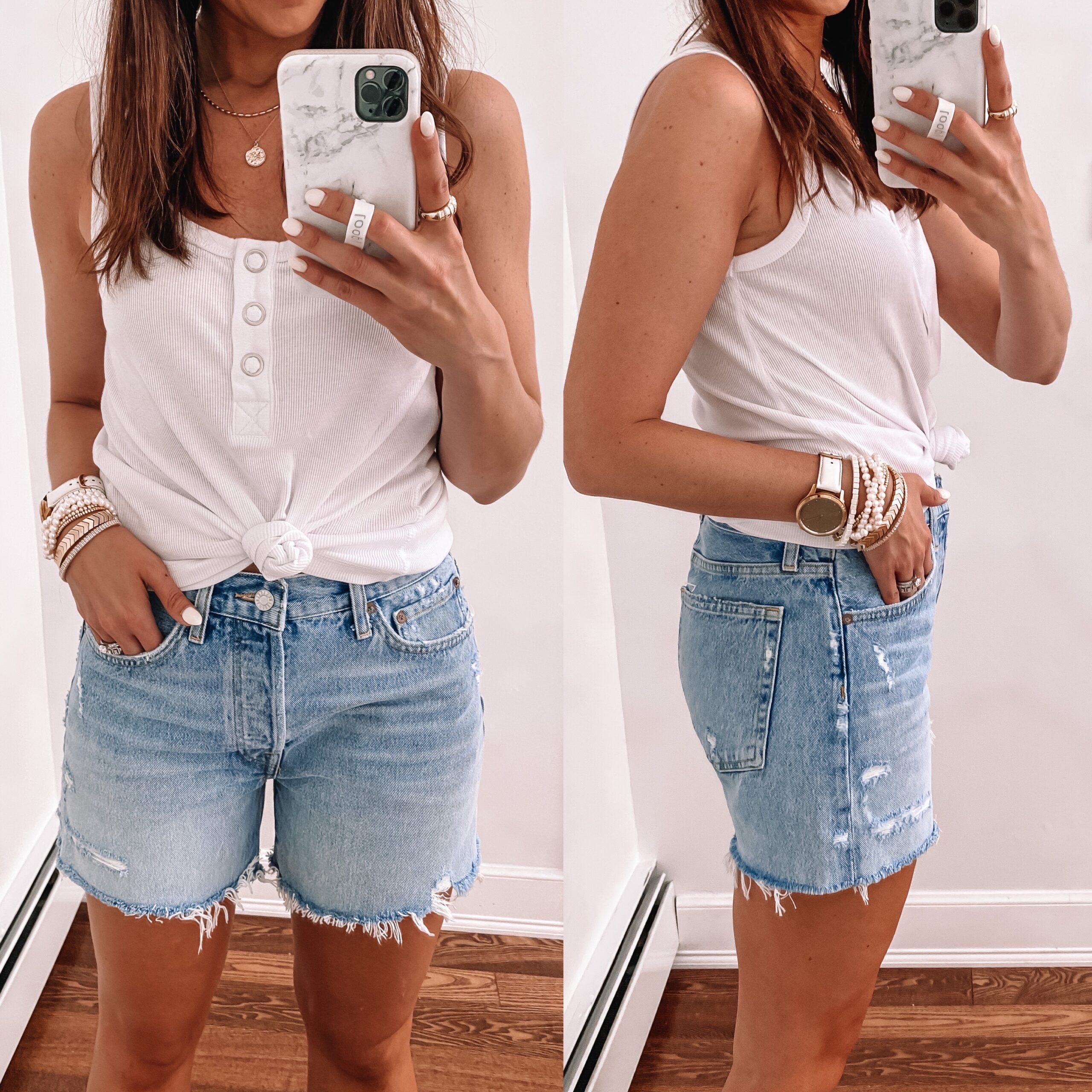 Agolde Denim Shorts Review - Blushing Rose Style Blog