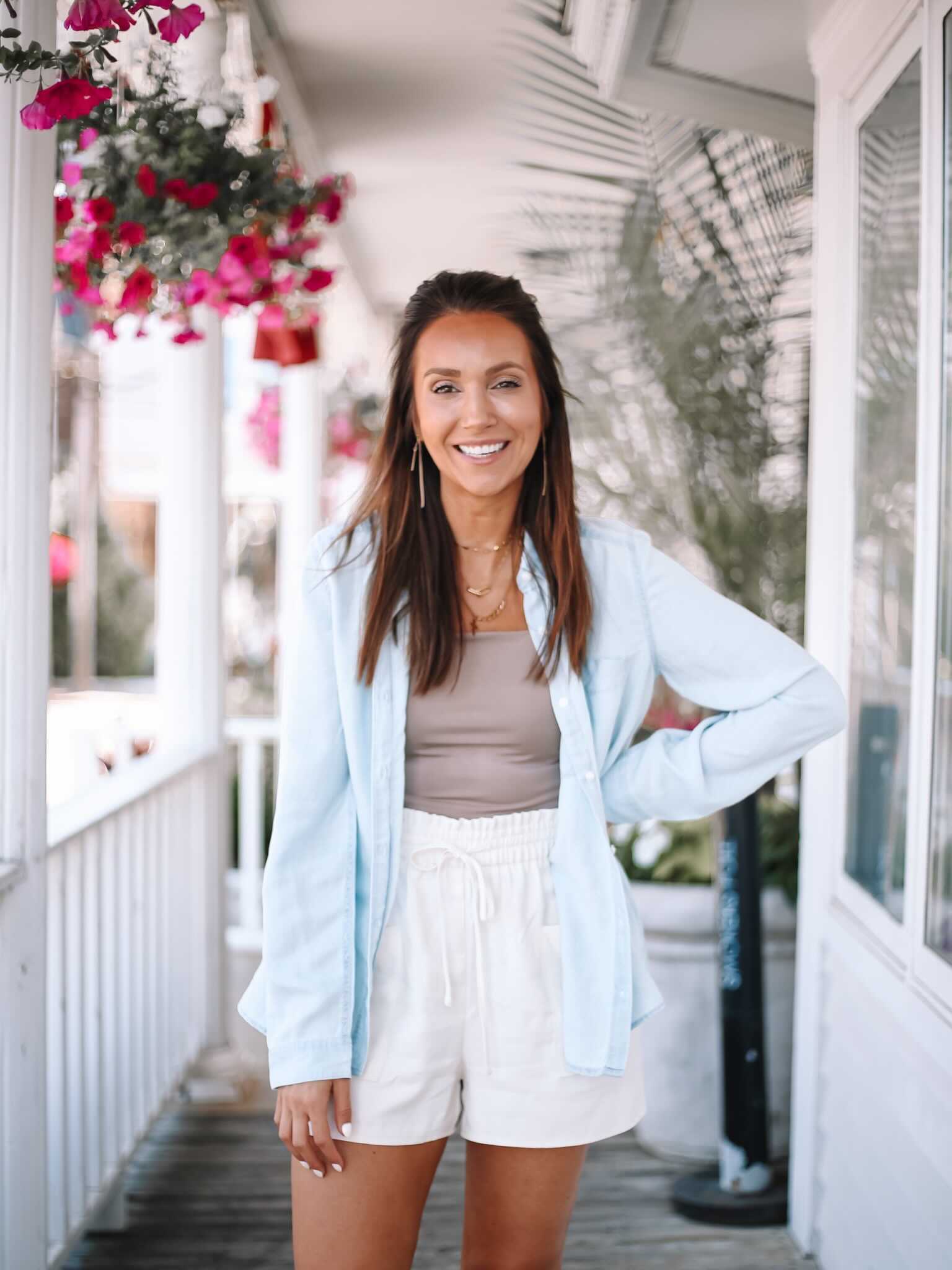 express outfit with chambray shirt