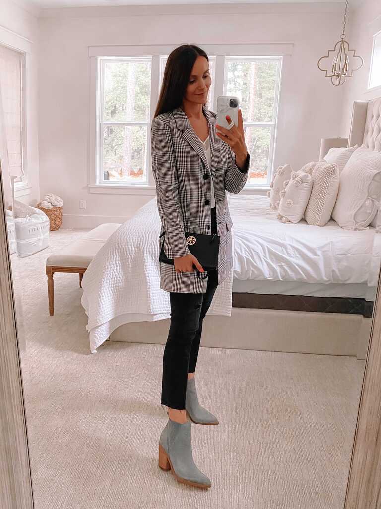 nsale plaid blazer, nsale fall outfit