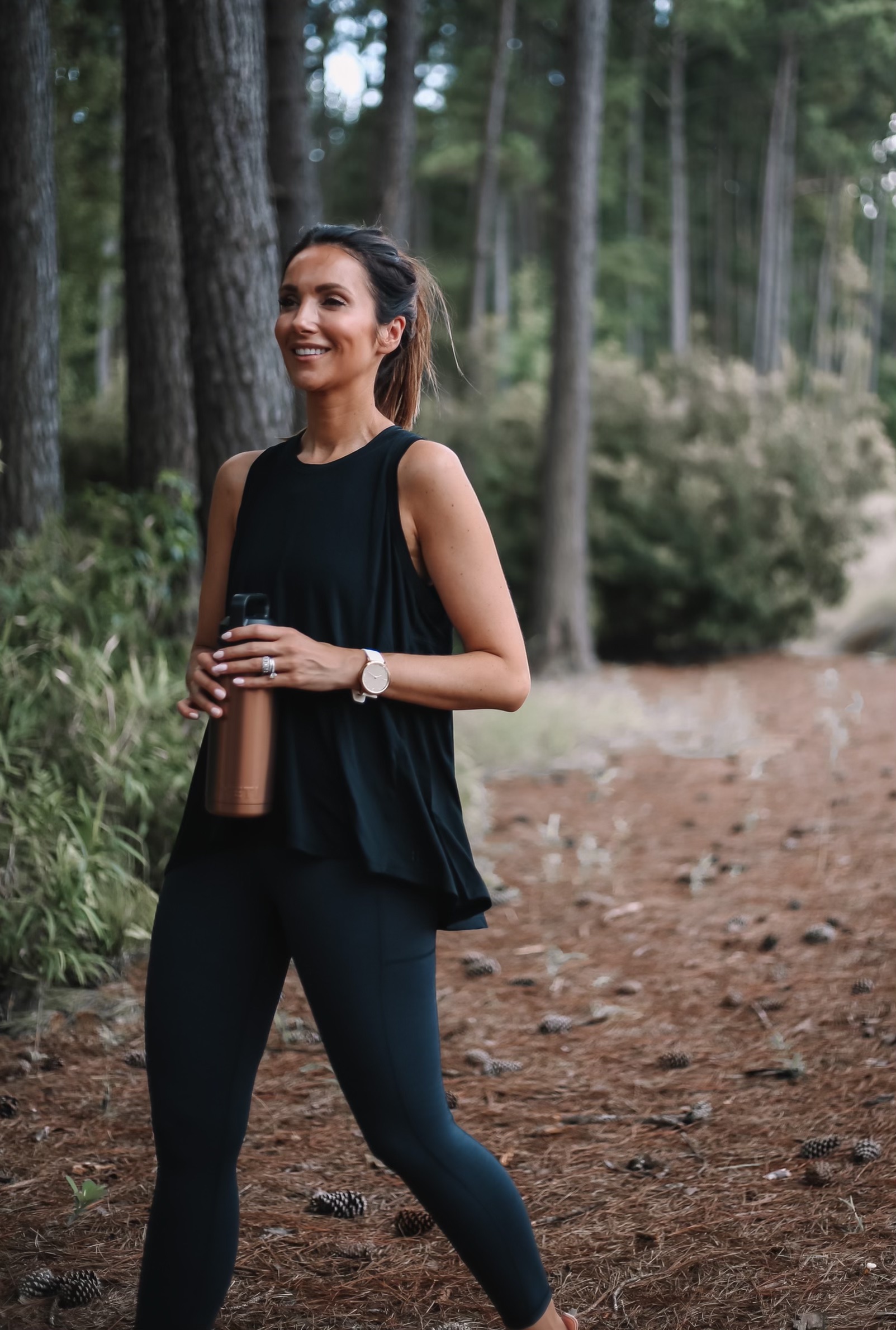 sweaty betty tank top, sweaty betty leggings, yeti rambler