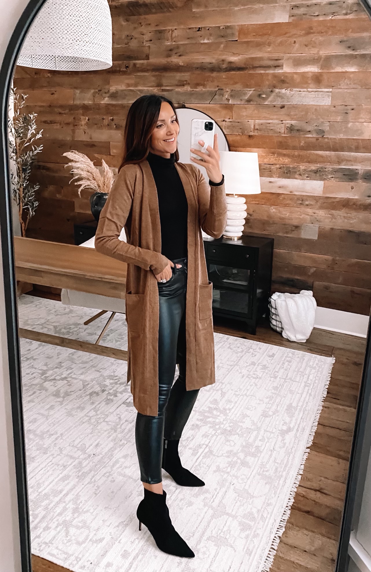 walmart brown duster, thanksgiving day outfit