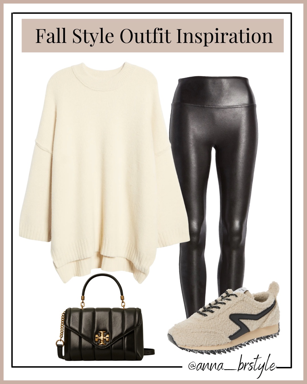 Outfit with faux leather leggings