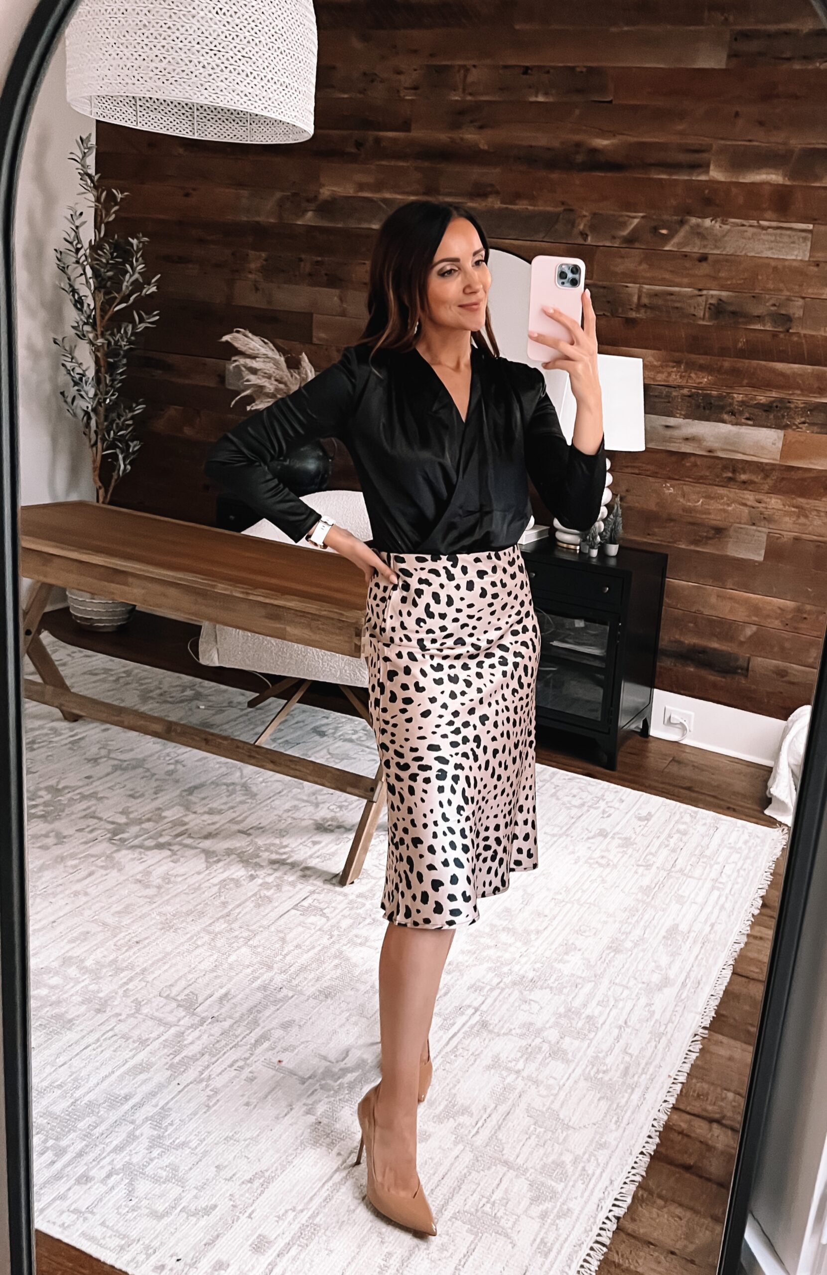 amazon satin leopard skirt