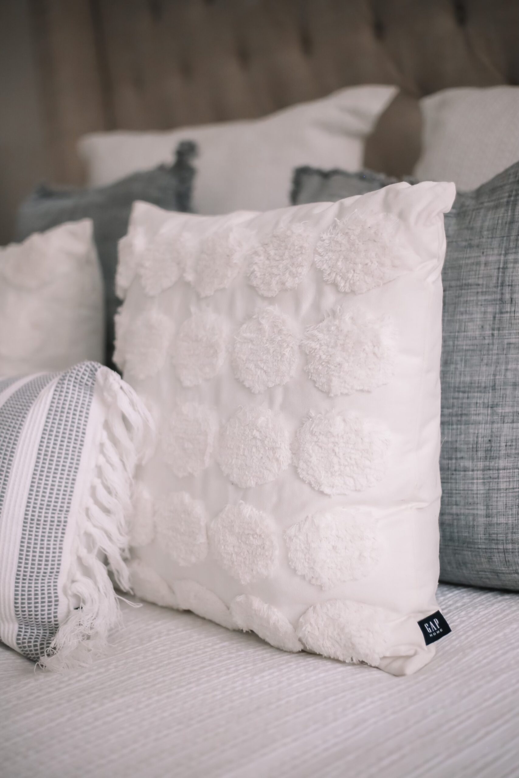 gap home white pattern pillow