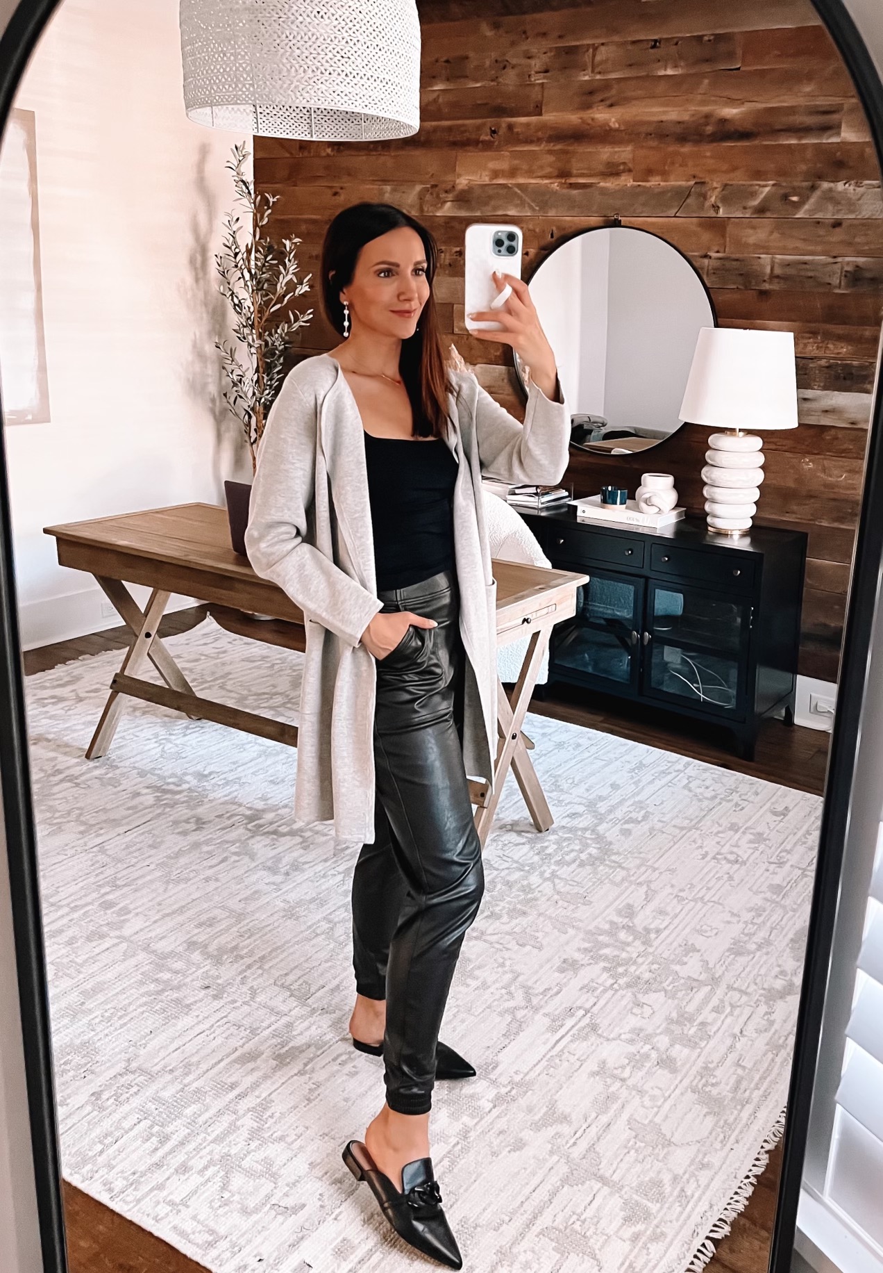 5 Outfit Ideas With Faux Leather Joggers - Blushing Rose Style Blog