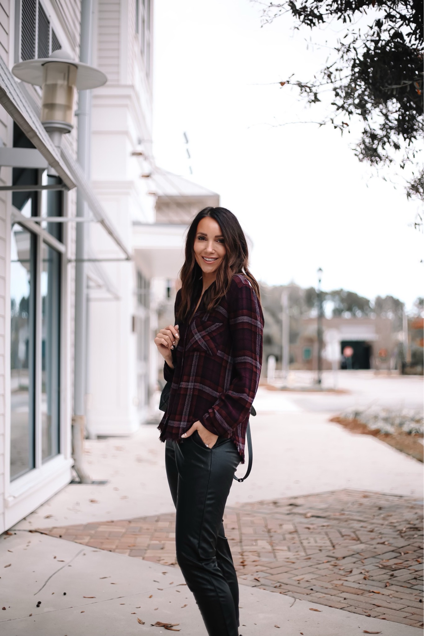 evereve oversized flannel shirt