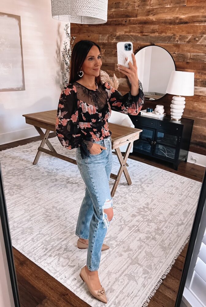 free people floral blouse