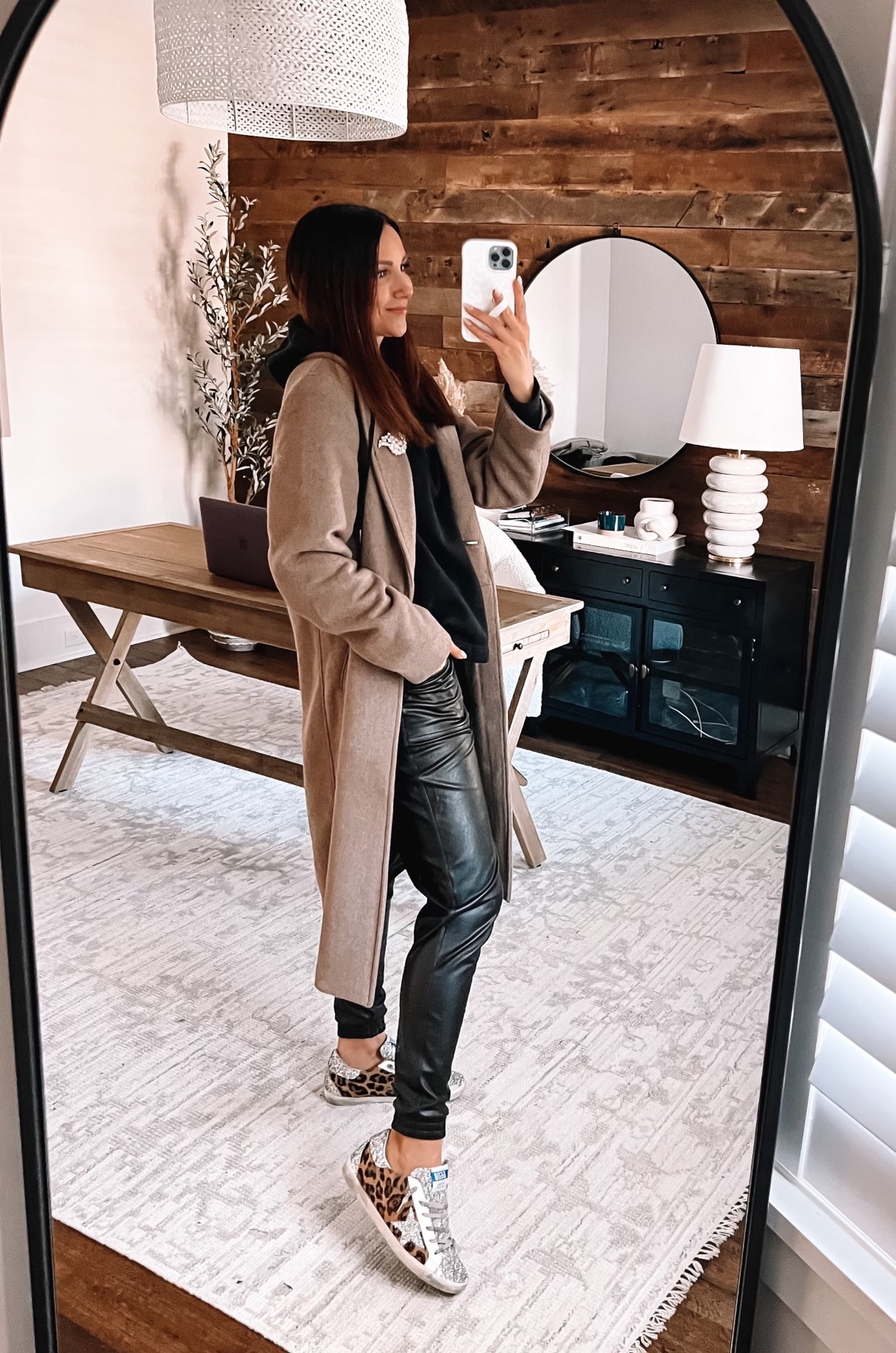 5 Outfit Ideas With Faux Leather Joggers - Blushing Rose Style Blog