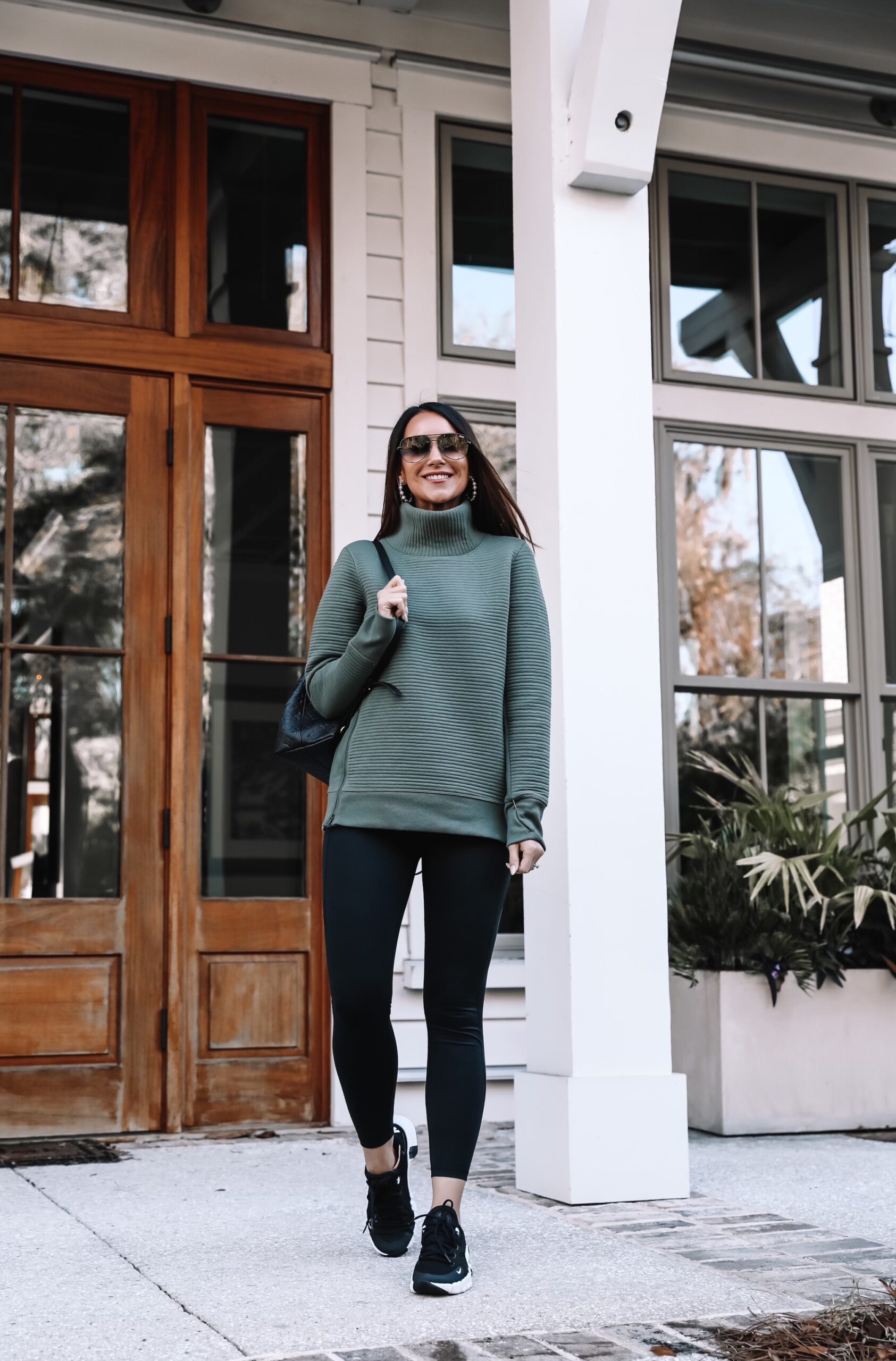 Grey Turtleneck with Black Leggings Outfits (7 ideas & outfits