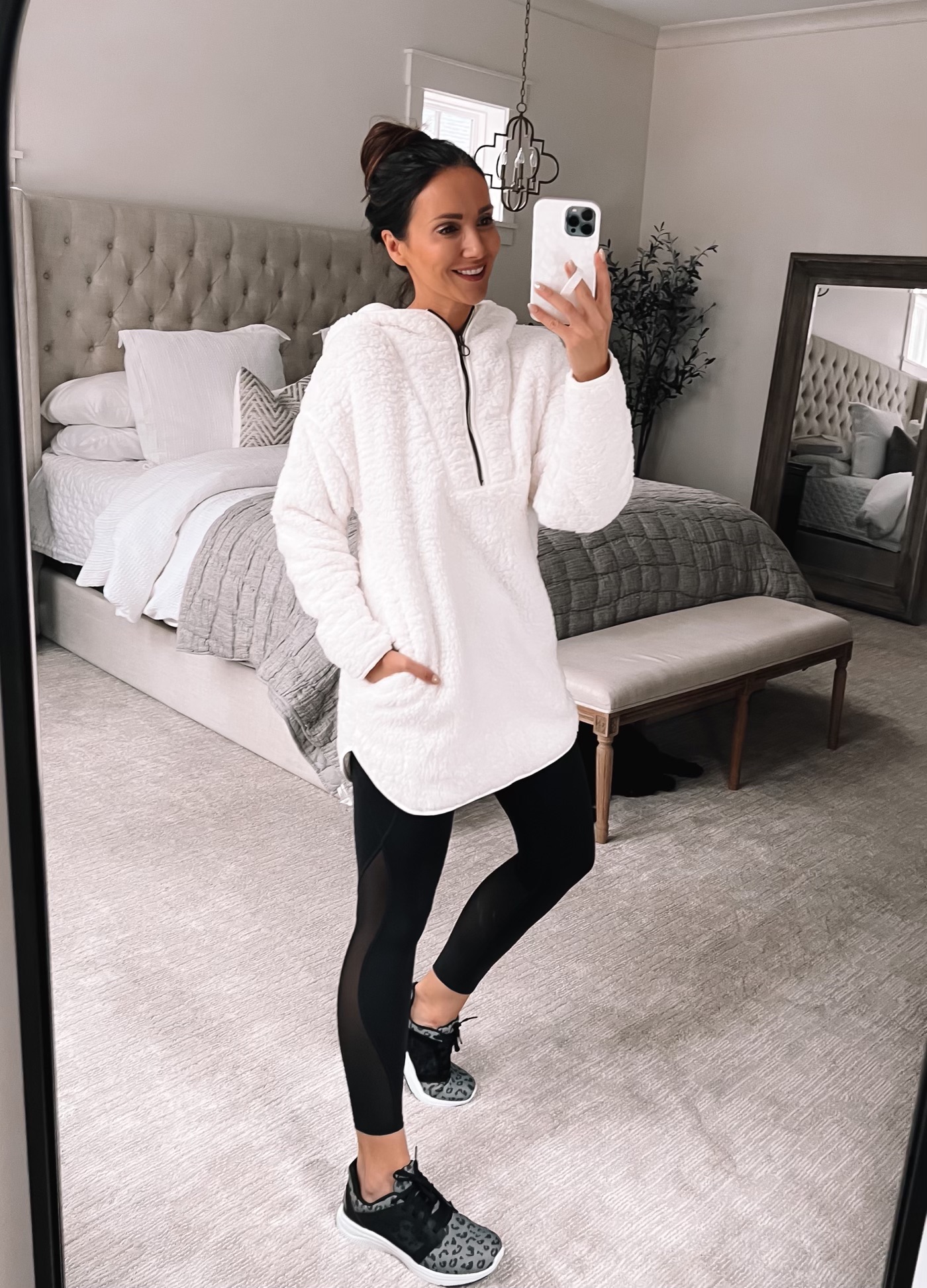 walmart white tunic fleece