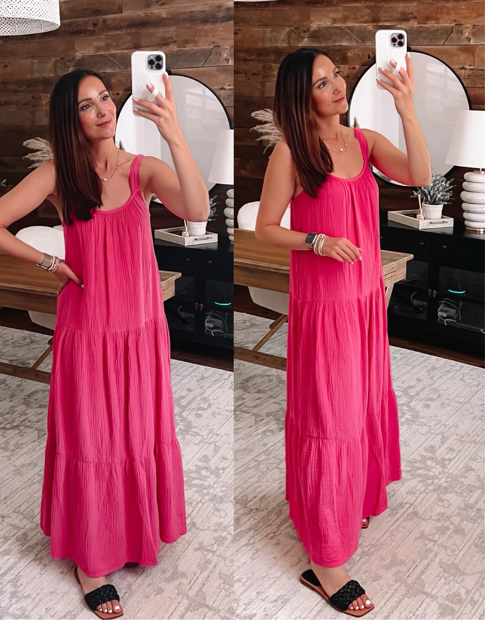 bb dakota pink maxi dress