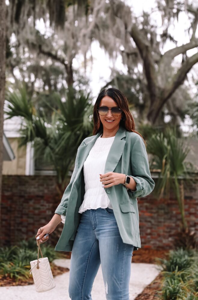 nordstrom blazer and wit & wisdom jeans