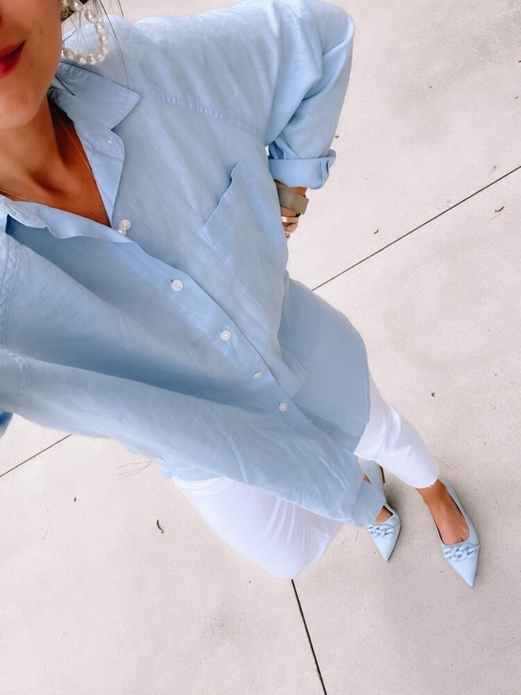 target button down with blue flats