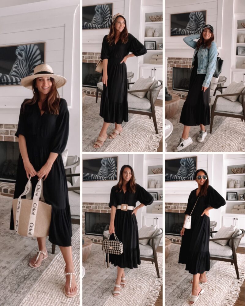 black dress styled 5 ways