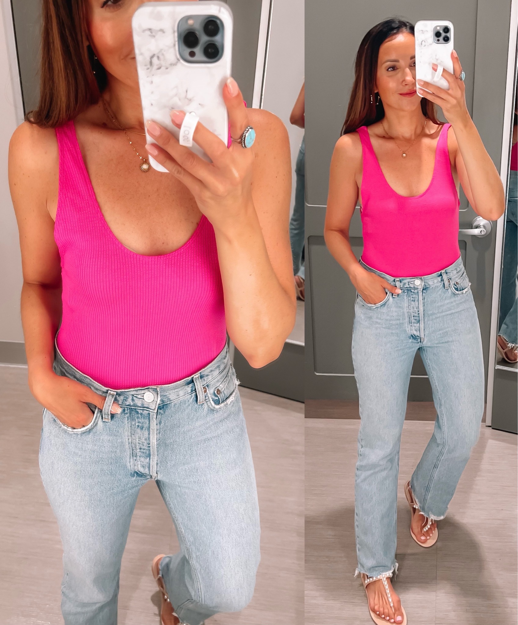 target bodysuit with agolde jeans
