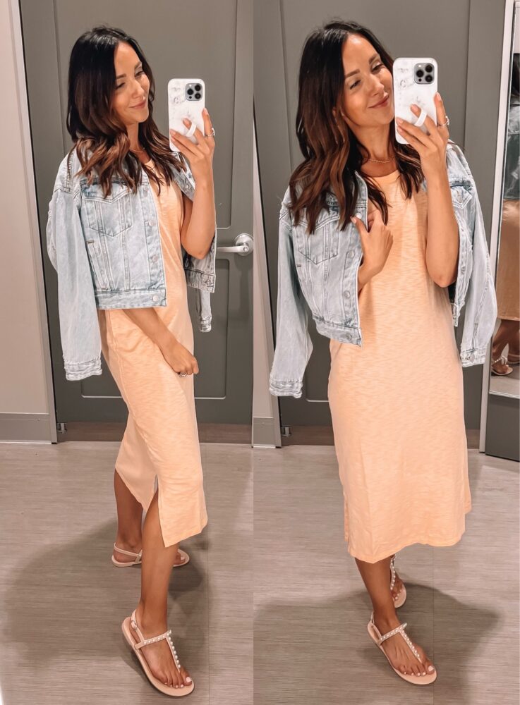 target dress with crop denim jacket