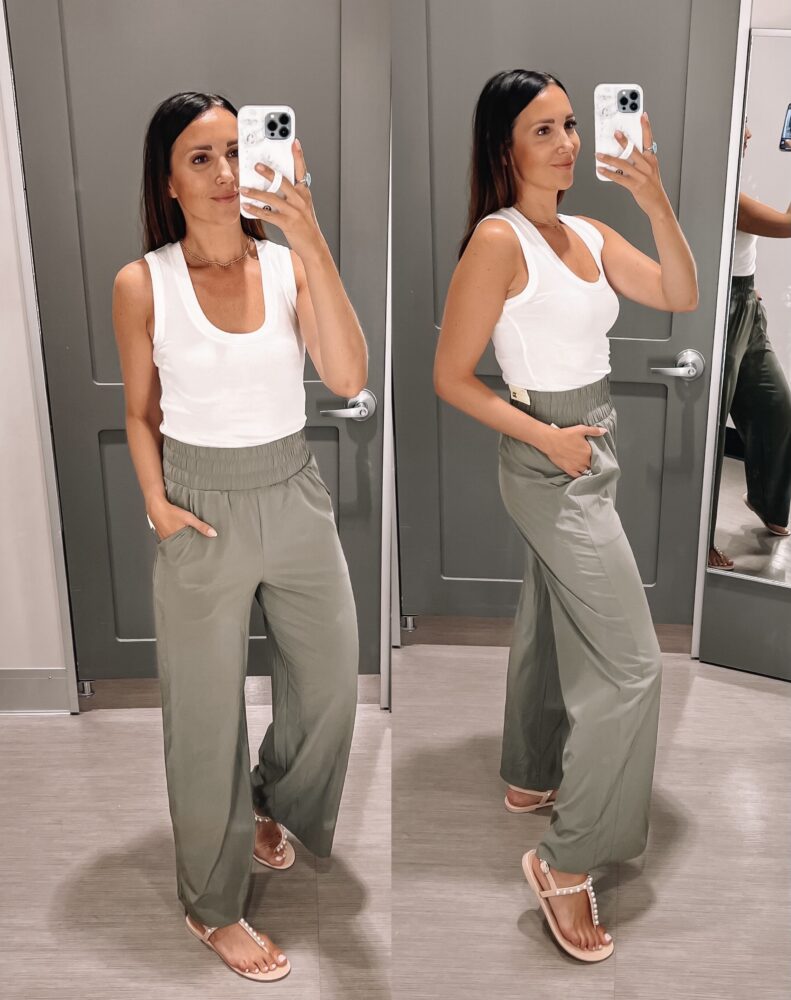 target wide leg green pants