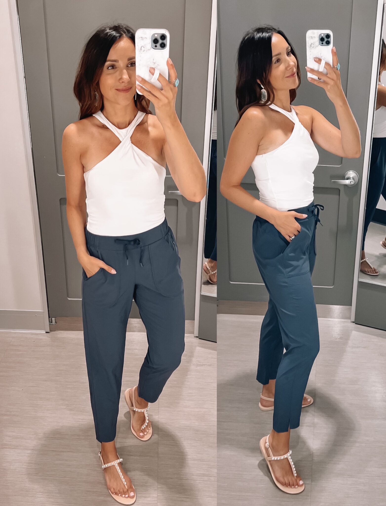 target athleisure style, target tapered pants