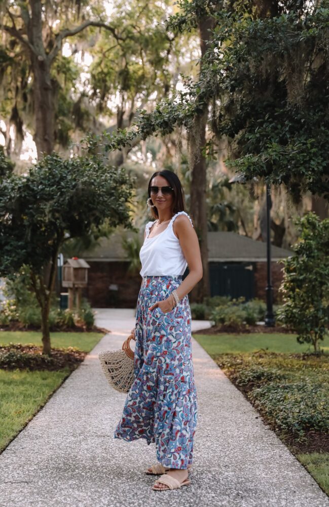 Boden floral skirt and top