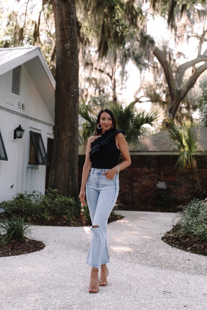 Express bodysuit and jeans