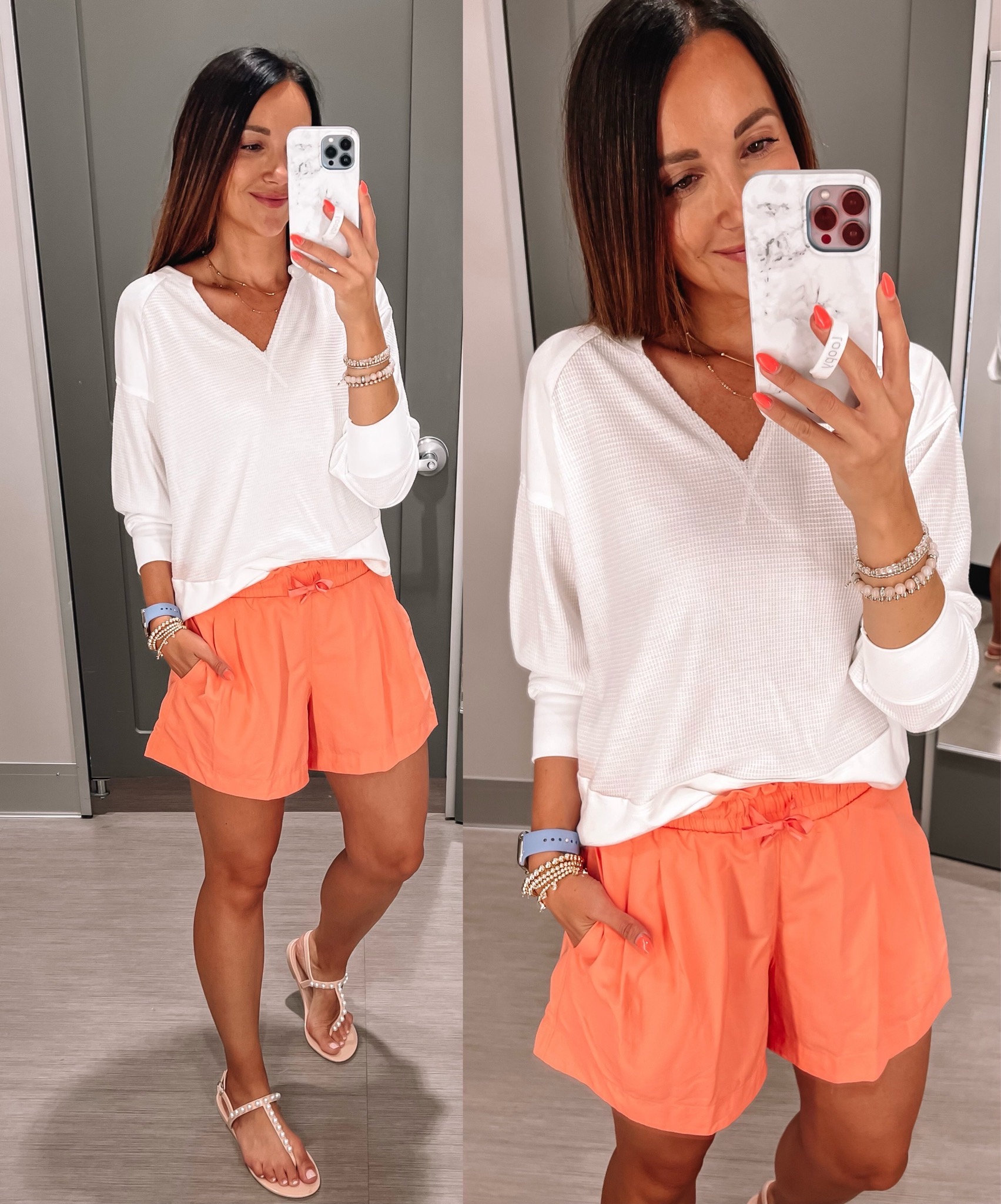 target white top and shorts