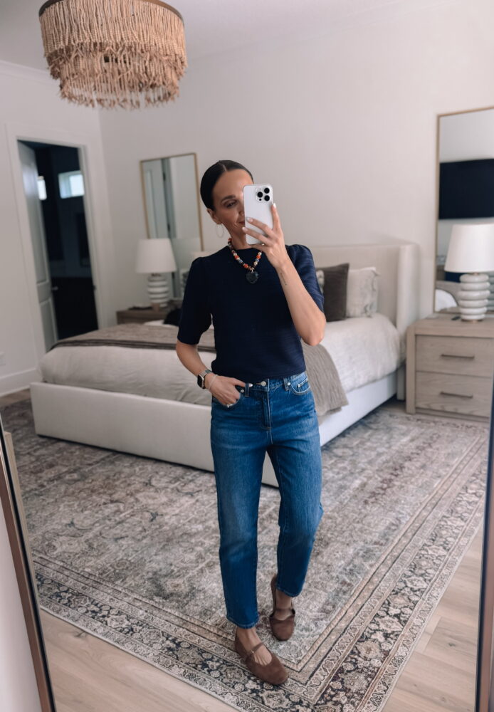 wide leg jeans, high waisted jeans, tie waist jeans, light wash denim, casual outfit, classic white tank top, sleeveless top, neutral cardigan, sweater over shoulders, everyday style, casual chic outfit, Walmart fashion find, affordable denim, stylish mom outfit, tall girl approved jeans, cozy bedroom mirror selfie, neutral home decor, modern bedroom aesthetic, layered casual look, minimal jewelry, smart watch accessory, casual weekend outfit, versatile jeans outfit, effortless style, fashion blogger outfit