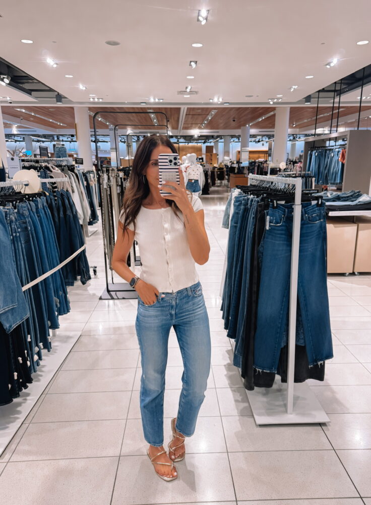 wide leg jeans, high waisted jeans, tie waist jeans, light wash denim, casual outfit, classic white tank top, sleeveless top, neutral cardigan, sweater over shoulders, everyday style, casual chic outfit, Walmart fashion find, affordable denim, stylish mom outfit, tall girl approved jeans, cozy bedroom mirror selfie, neutral home decor, modern bedroom aesthetic, layered casual look, minimal jewelry, smart watch accessory, casual weekend outfit, versatile jeans outfit, effortless style, fashion blogger outfit