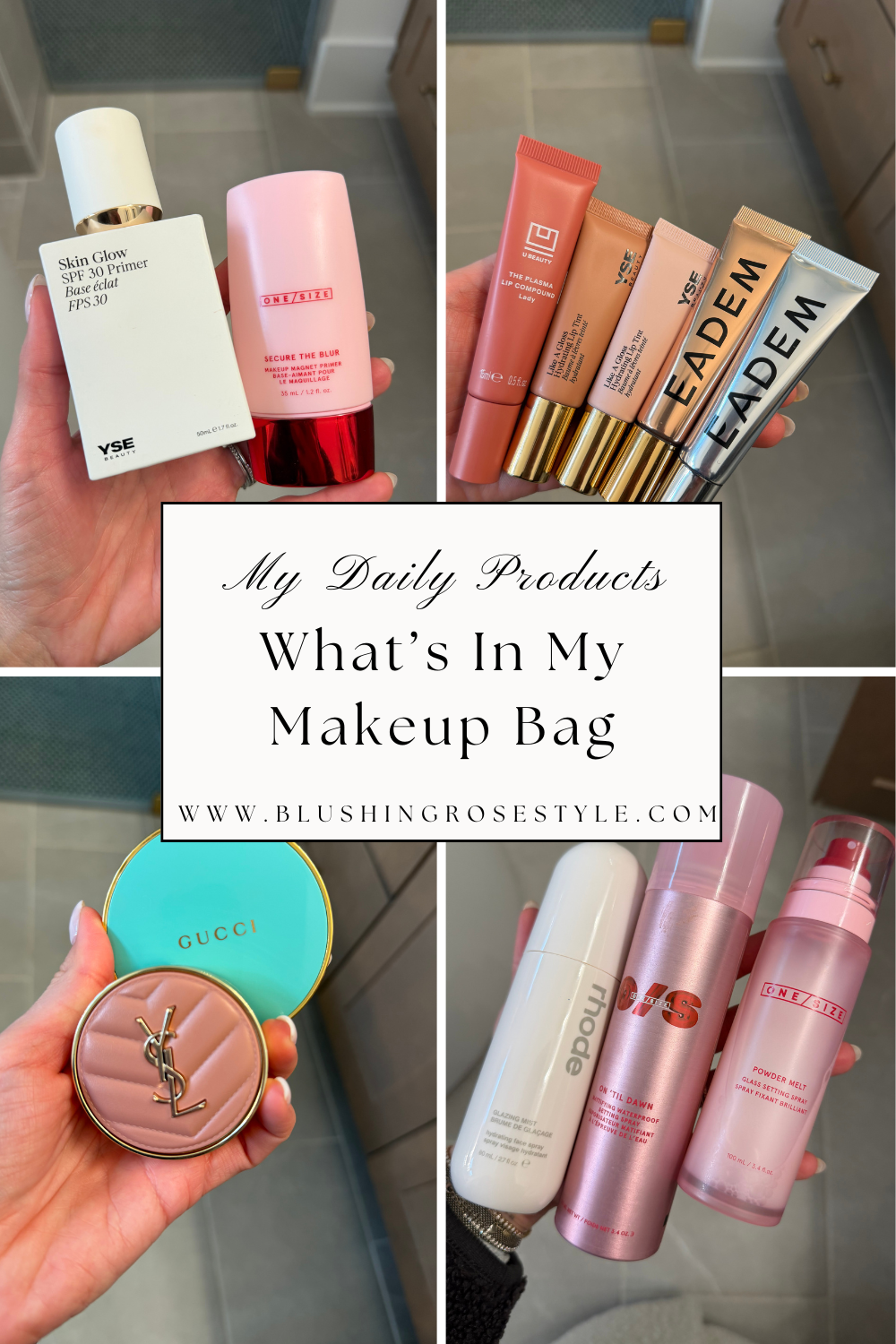 whats in my makeup bag, everyday makeup bag essentials, makeup bag must haves, everyday makeup routine, beauty favorites, tried and true makeup products, complexion makeup favorites, best makeup primers, foundation favorites, glow makeup products, luxury makeup favorites, everyday beauty staples, makeup products I use daily